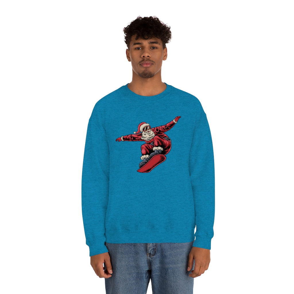 Snowboarding Santa Christmas Holiday Unisex Heavy Blend™ Crewneck Sweatshirt