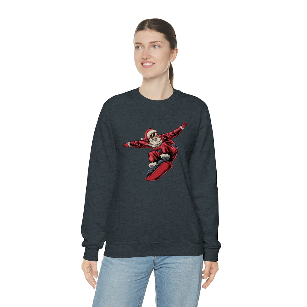 Snowboarding Santa Christmas Holiday Unisex Heavy Blend™ Crewneck Sweatshirt