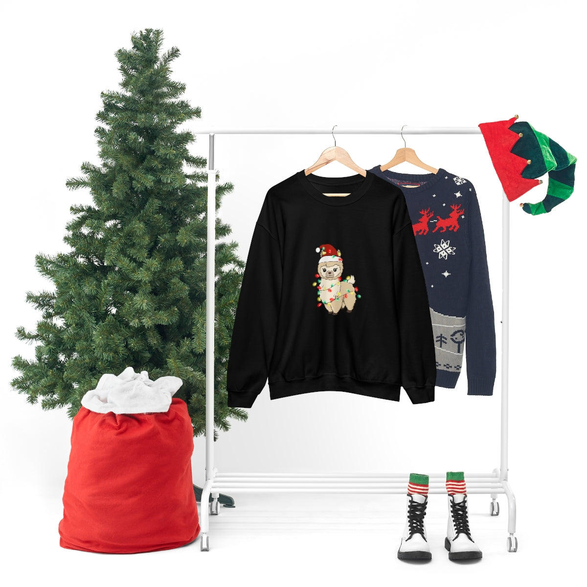 Fa La La La Llama Christmas Holiday Unisex Heavy Blend™ Crewneck Sweatshirt Hoodie