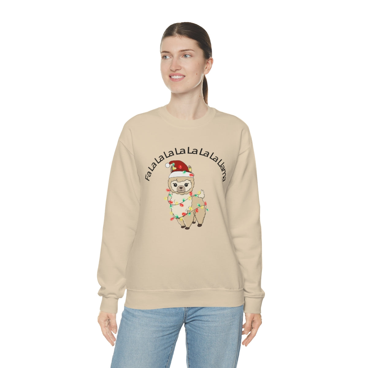 Fa La La La Llama Christmas Holiday Unisex Heavy Blend™ Crewneck Sweatshirt Hoodie