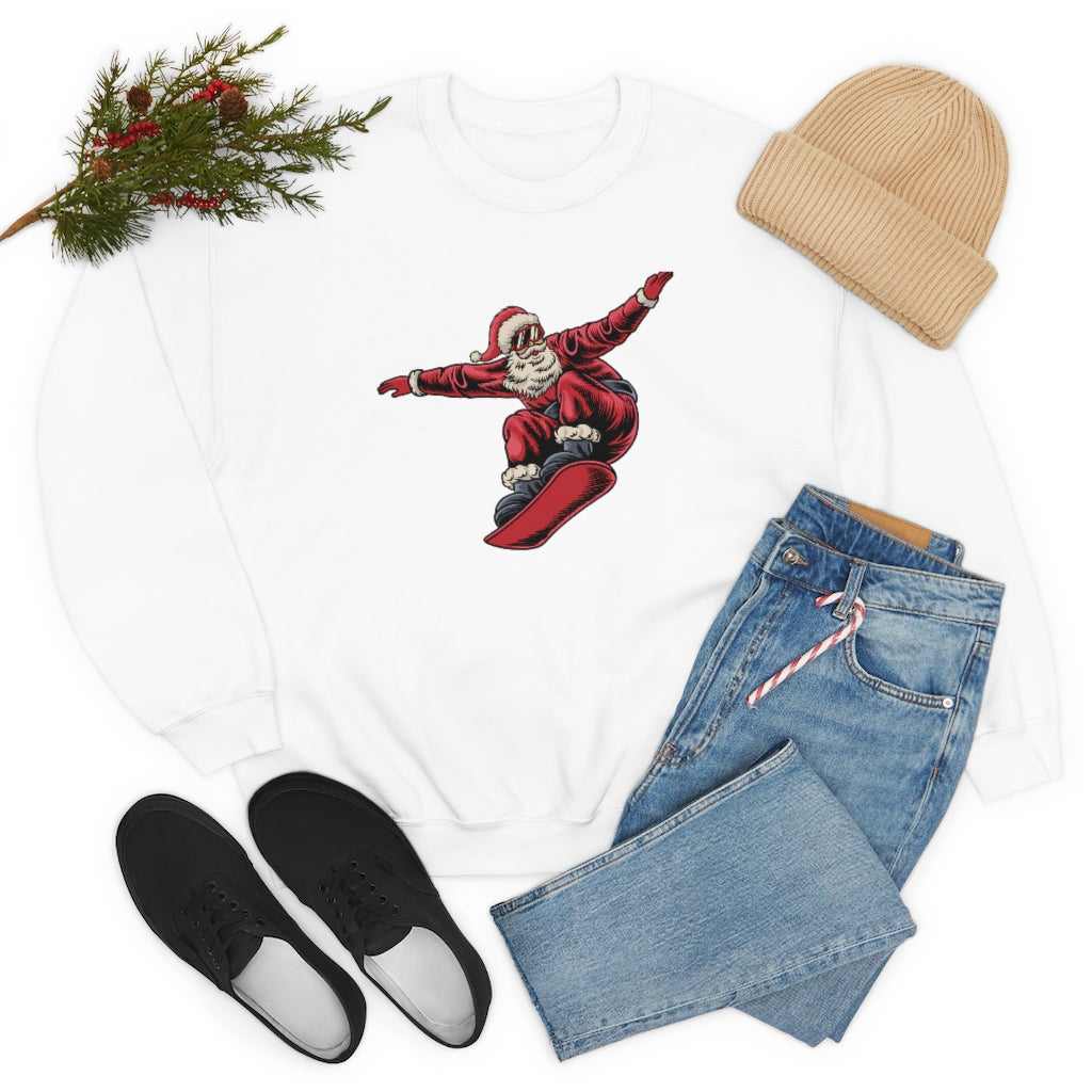 Snowboarding Santa Christmas Holiday Unisex Heavy Blend™ Crewneck Sweatshirt