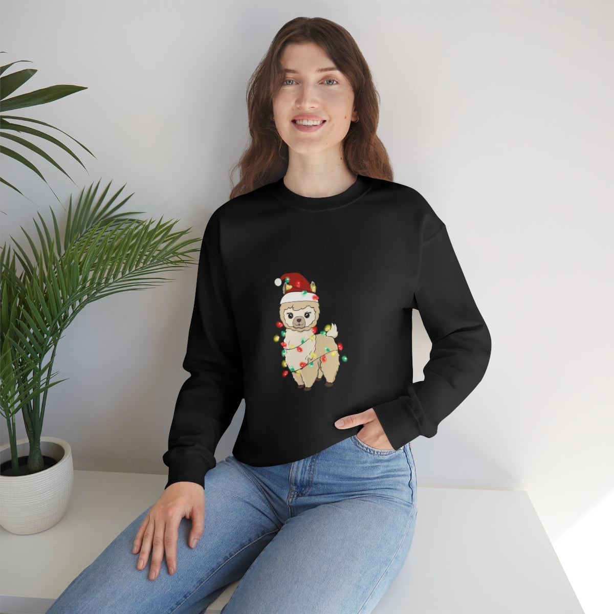 Fa La La La Llama Christmas Holiday Unisex Heavy Blend™ Crewneck Sweatshirt Hoodie